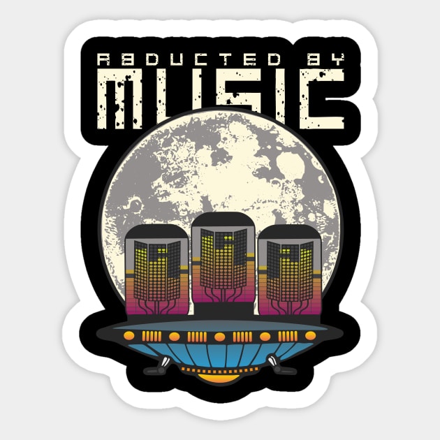 Alien Ufo Abducted by Music Disco Club Sticker by shirtontour